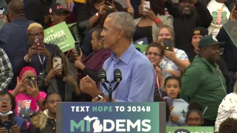 Former President Obama speaks at Michigan rally for Gov. Whitmer