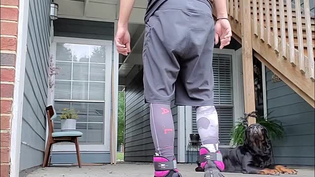 Handstand push up with 2.5lbs each ankle weights