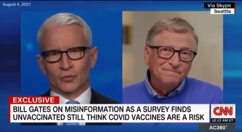 Bill Gates reakciója, amikor Anderson Cooper egy interjúban