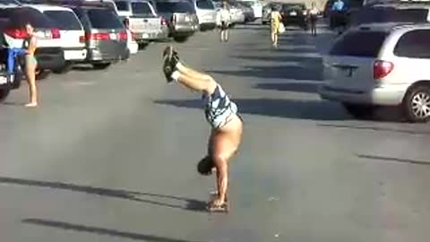 Handstand on Skateboard for 46th Birthday