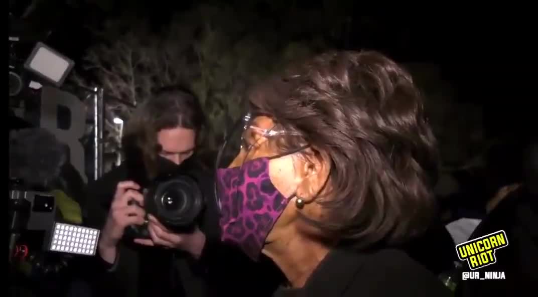 Maxine Waters marching in Brooklyn Center last night