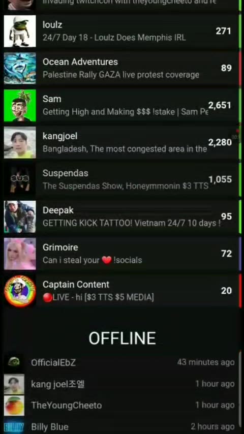 Here ip2 streamlist on ip2 part11 10/23/23