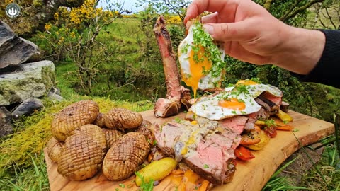 JUICIEST T-BONE STEAK | Relaxing ASMR in Nature