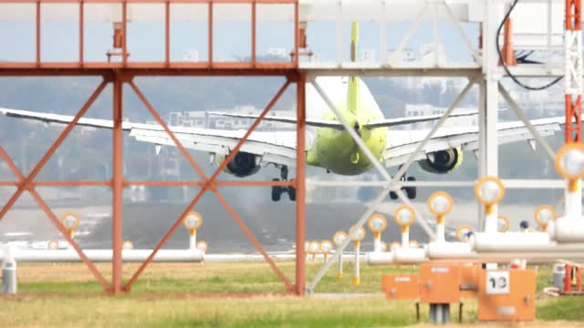 South Korea gimpoairport. airplane is landing.