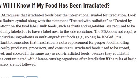 RABBIT HOLE TIME! WHO KNOWS ABOUT IRRADIATION OF OUR FOOD