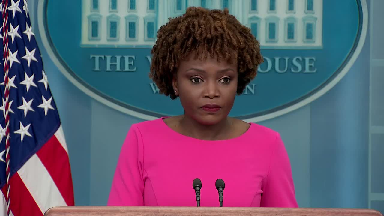 White House press secretary Karine Jean-Pierre holds a briefing