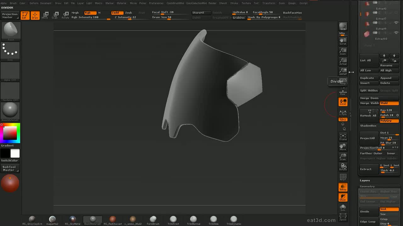 Cutting Hard Surface Model