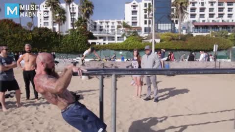 Prank Bodybuilder - Old Man Street Workout funny video