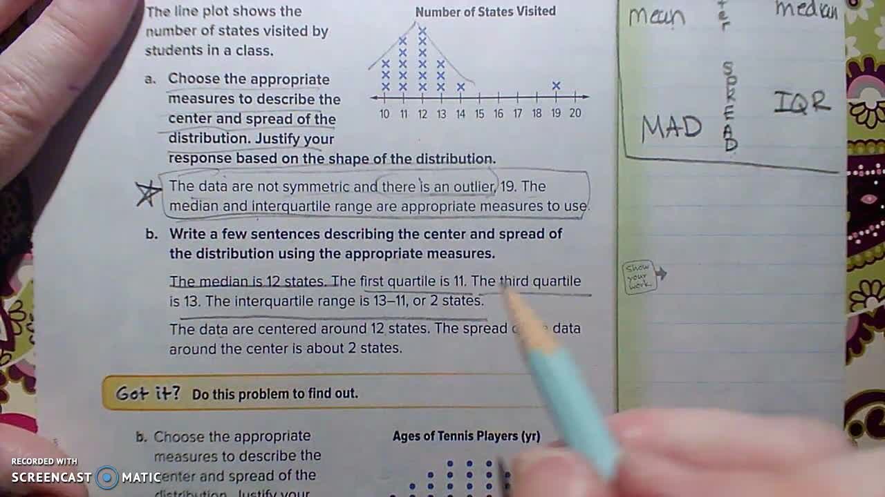 Gr 6 - Ch 12 - Lesson 4 - Shape of Data Distributions