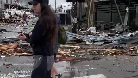 Footage of Destruction After Tornado in Nashville