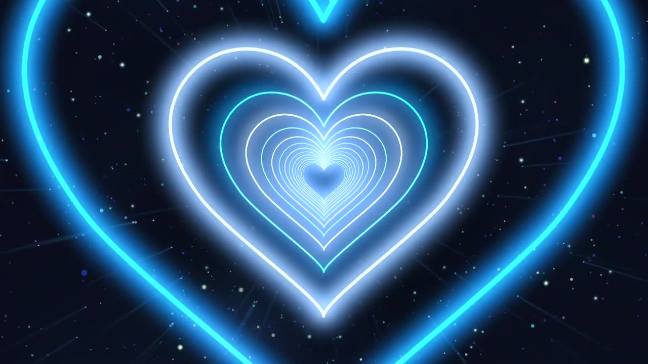 925. Heart Video Background💙Blue Heart Background Video Loop Heart Tunnel Background