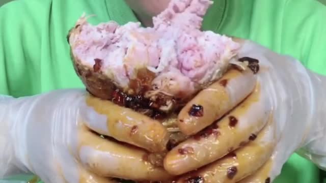 Intestines, Cooked in Spicy Butter Sauce, Mukbang AMSR