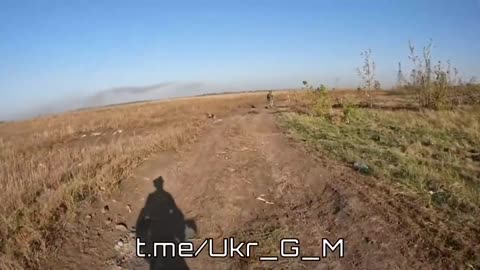 On the field is a Ukrainian soldier.