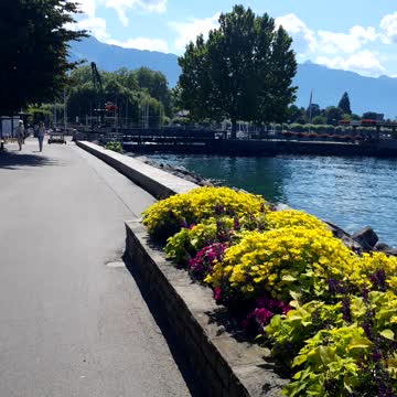 Luxury lake in Switzerland near france