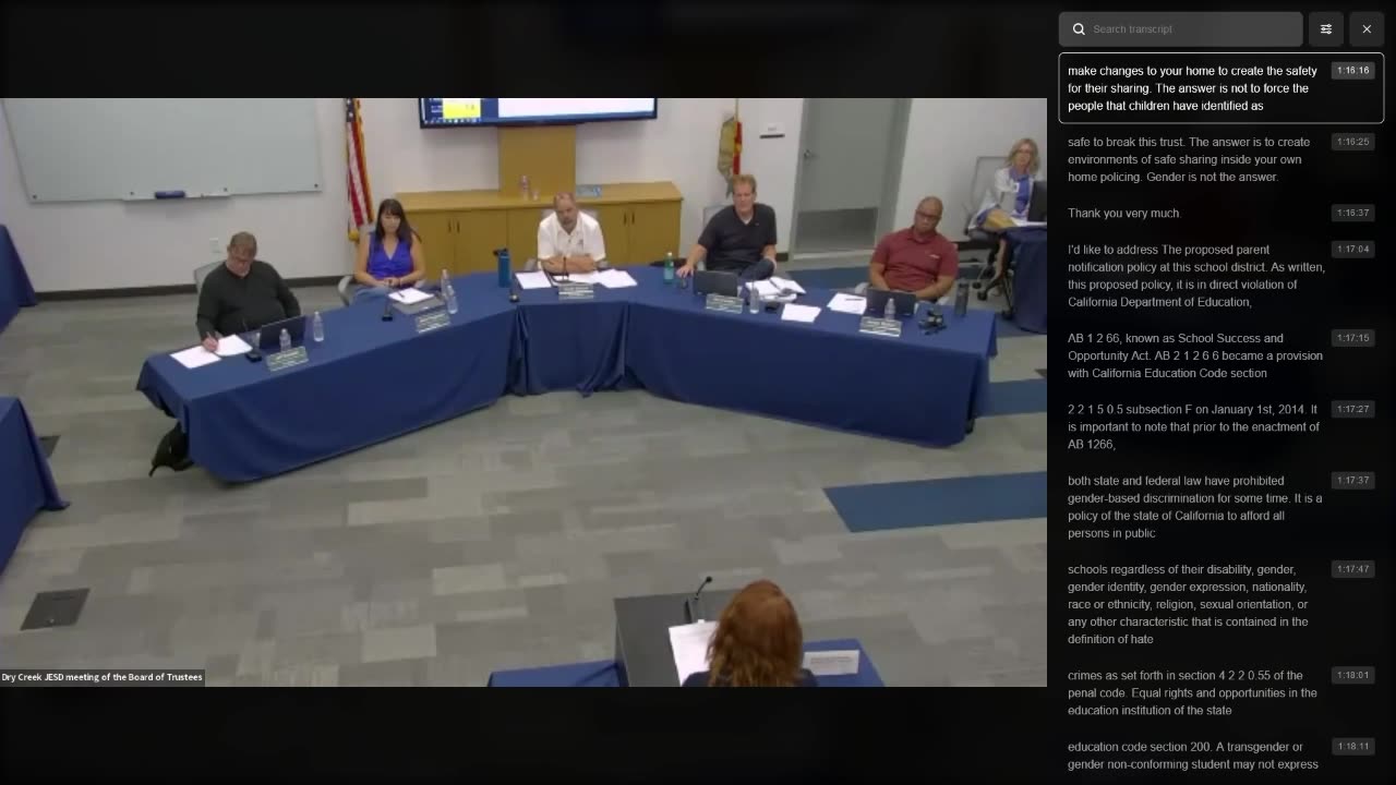 Crying parent asks board not to be gender police