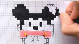 how to Draw Mushroom Mickey - Hello Pixel Art by Garbi KW #shorts