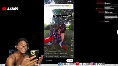 #ishowspeed reacts to his #tiktok tags #comedy #trending #trynottolaugh