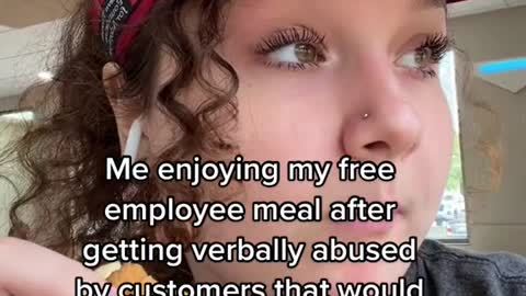 Me enjoying my free employee meal after