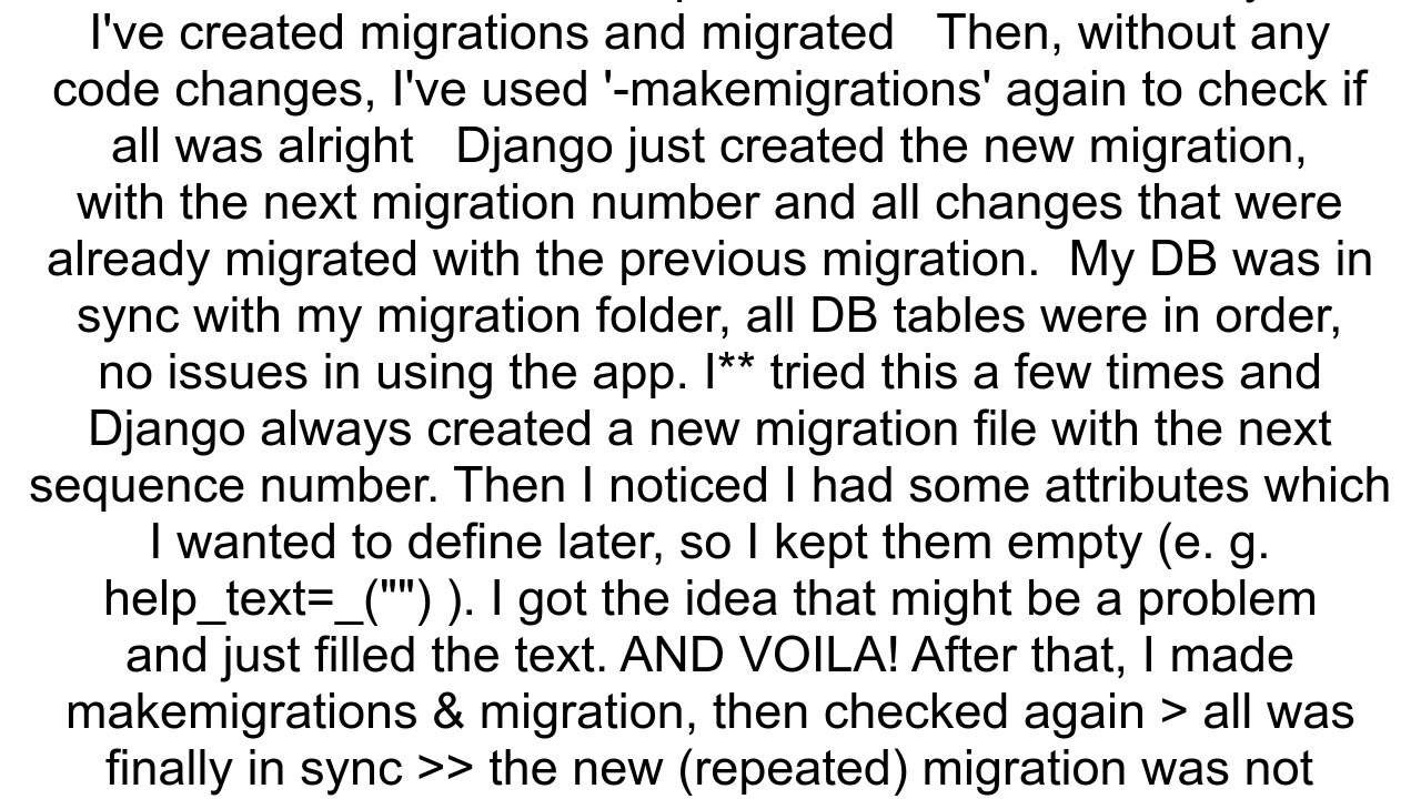 Django Makemigrations and Migrate keep repeating