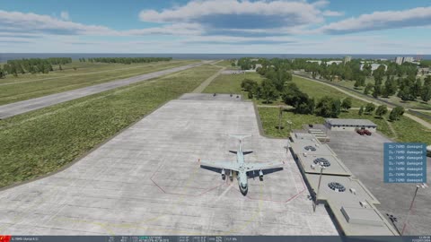 DCS F/A-18C Gun Run of IL-76 on Ground