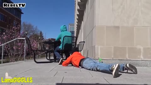 Ultimate Chair Pulling Pranks Compilation Funny Public Pranks RebelTV 2021 😂🔥😹