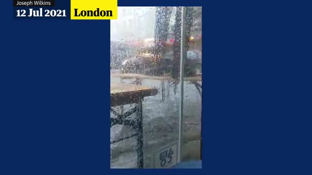 Portobello Road restaurant flooded following heavy rain in London