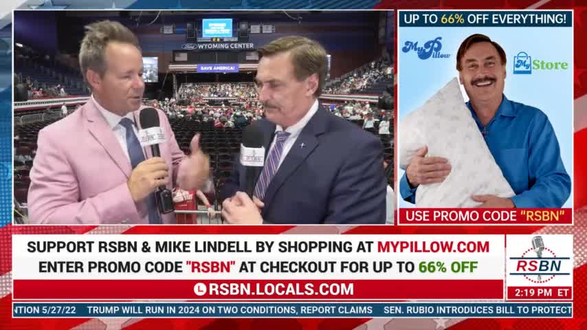 Mike Lindell on RSBN at Trump Rally in Wyoming