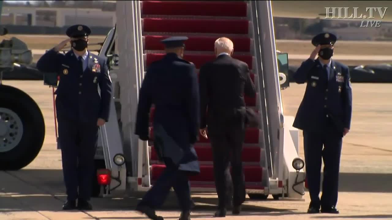 Joe Biden FALLS multiple times while boarding Air Force One