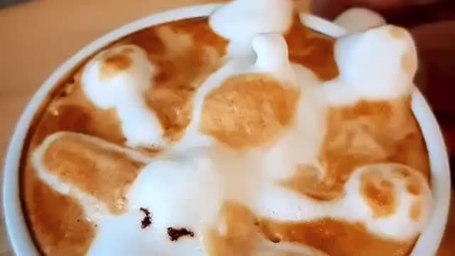 Looks like Snoopy fell into a cup of coffee. Lol!