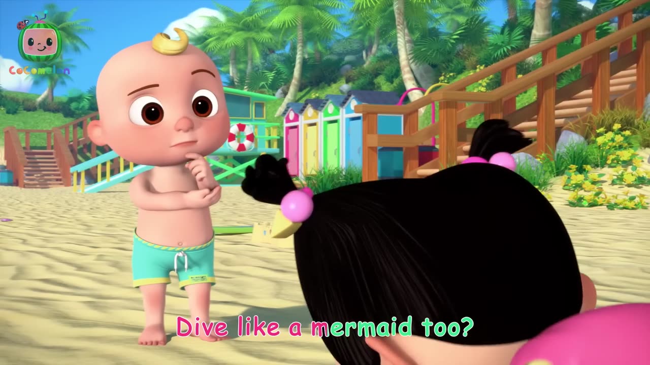 Mermaid and Baby Shark At The Beach Song | Wowkidz and Cocomelon Nursery Rhymes and Kids Songs