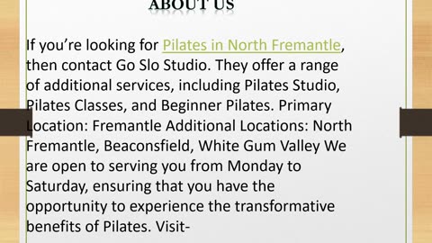 Pilates in North Fremantle