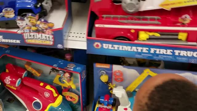 Letting my Grandson pick a Toy at Target