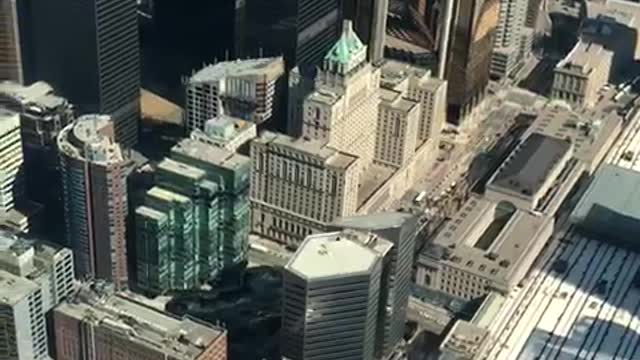 Toronto city stunning view from top of CN tower.