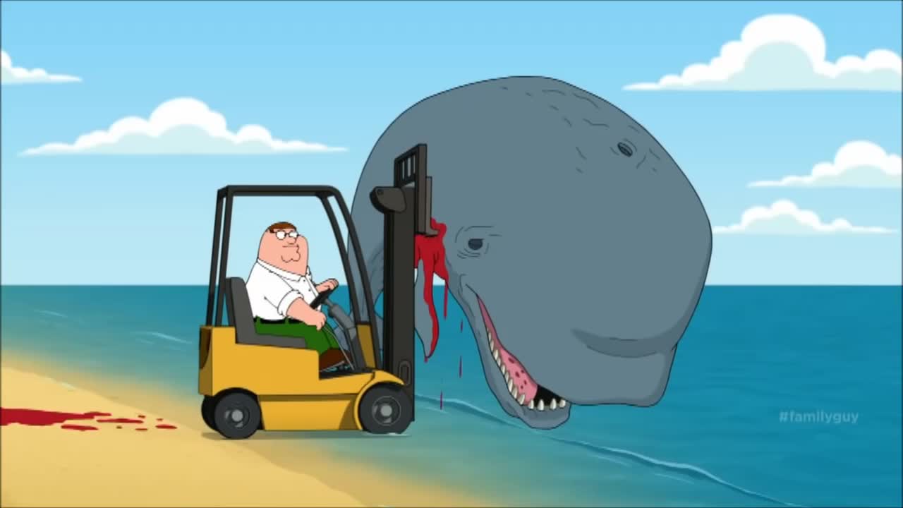 Peter Griffin saving the WHALE!!