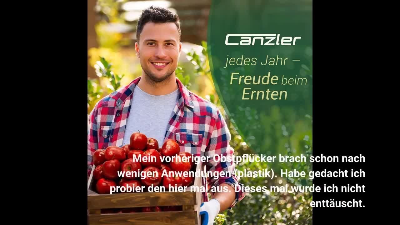 Canzler obstpflücker mit extra dickem baumwollbeutel | apfelpflücker aus stabilem a3 stahl