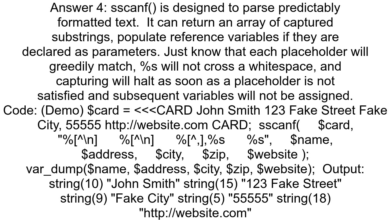 Parse multline contact card into individual variables