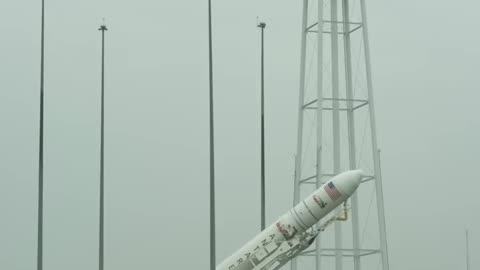 Antares Rocket Raised on Launch Pad 2023