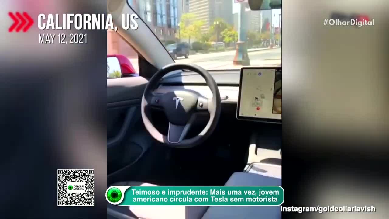 Tesla: man is spotted again in the back seat on autopilot