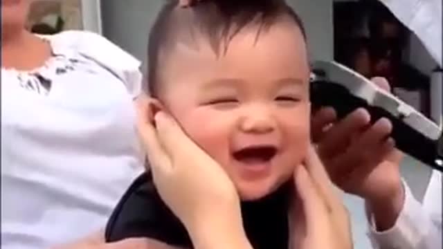 Playful baby haircut