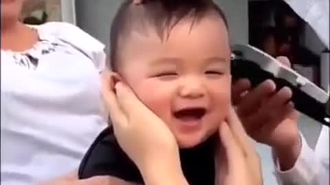 Playful baby haircut