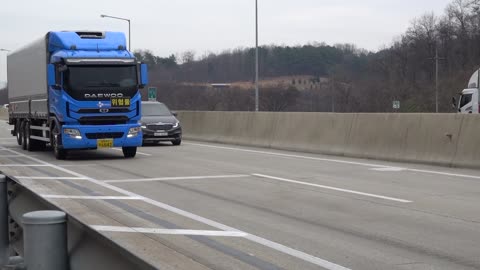 A car on a highway in Korea.3