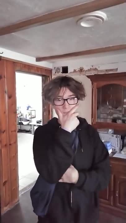 Straight haired dude after youth group lock-in