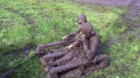 Dad Takes Kids For A Spin And A Mud Bath