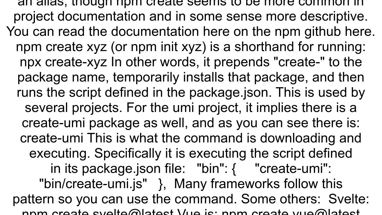 What is the 39npm create39 command