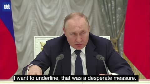 Putin tells his oligarchs Ukraine invasion was 'desperate measure' 2022-02-25