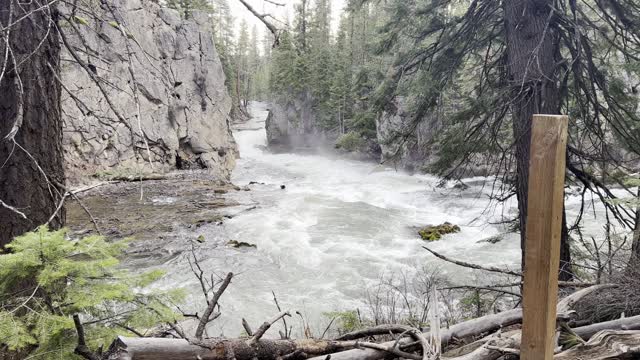 Trail Perspective of Benham Falls Zone – Deschutes River Trail – Central Oregon – 4K