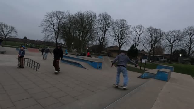 Skate stunts on the Walthamstow London track.