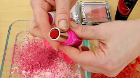 Mixing Makeup Eyeshadow Into Slime ! Pink vs Red Special Series Part 34 Satisfyi