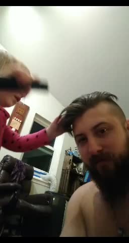 Daughter doing Dad’s Hair