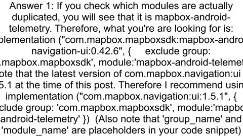 Duplicate class commapboxandroidtelemetryAlarmReceiver found in modules Mapbox Android studio